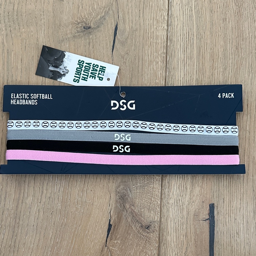 DSG Multi-Color Elastic Softball Headbands 4-Pack